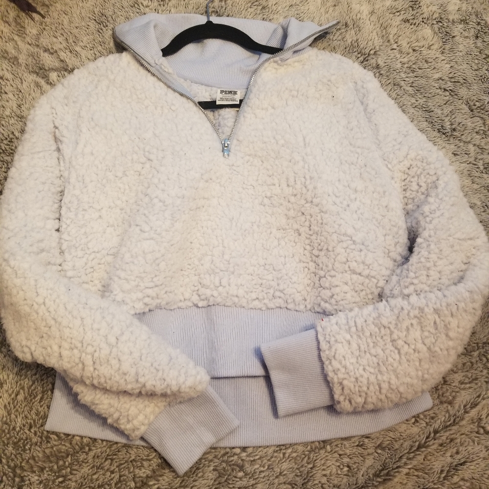 Victoria secret pink cropped sherpa
